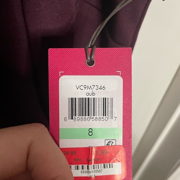 Vince Camuto Dress Sleeveless Ruffled Shift Dress in Auburn Burgundy Size 8 - Picture 5 of 5